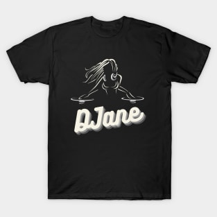 DJane DeeJay Vinyl Turntable Mixing T-Shirt